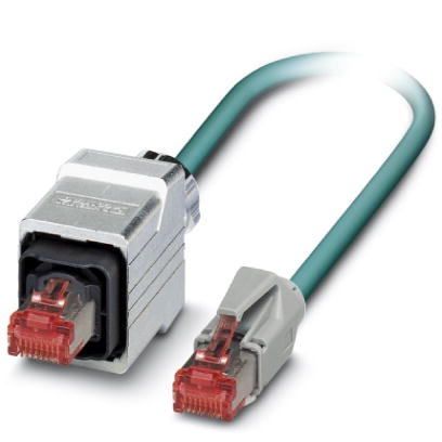 Phoenix Contact Ethernet Cordset; VS-PPC/ME-IP20-93E-LI/5.0; RJ45 to RJ45; Male Straight to Male Straight; 4-Pin; 4 x 26AWG; Shielded; 5m PUR Cable